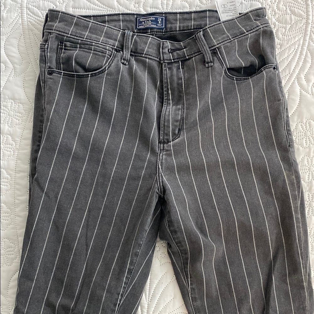 Gray Striped Men's Jeans